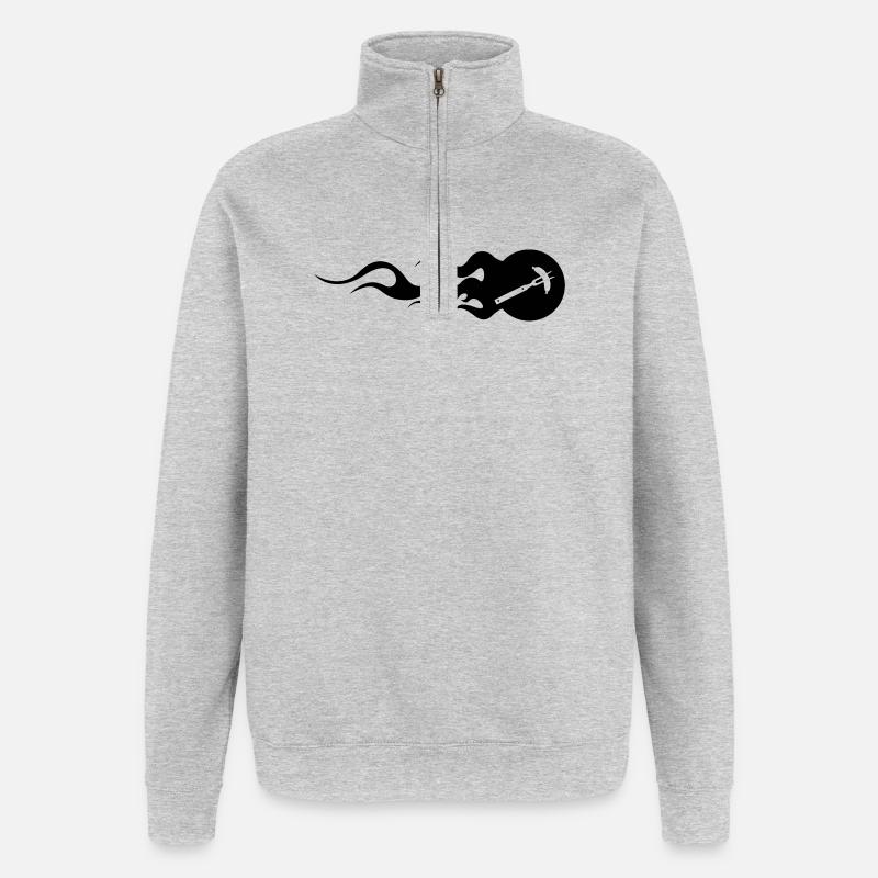 BBQ - Barbecue - Quarter-Zip Sweatshirt - heather grey