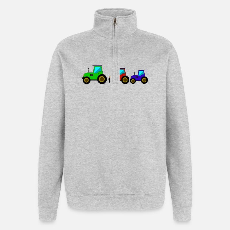 Traktor Trecker Traktor - Quarter-Zip-Sweatshirt - Grau meliert