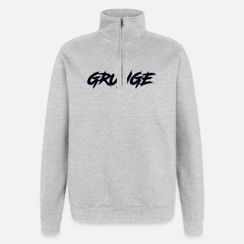 GRUNGE - Sweat à zip 1/4 - gris chiné