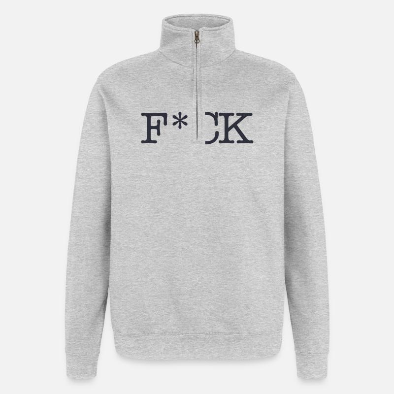F_CK_Black - Sweat à zip 1/4 - gris chiné