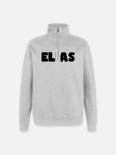 Elias Name - Quarter-Zip Sweatshirt - heather grey