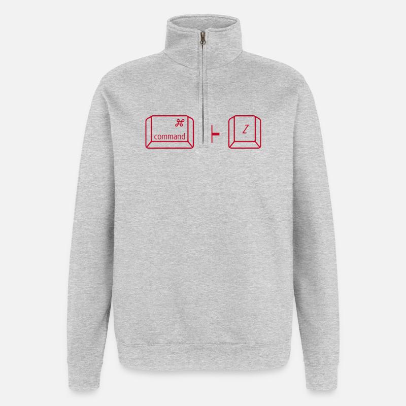 Commande + Z - Sweat à zip 1/4 - gris chiné