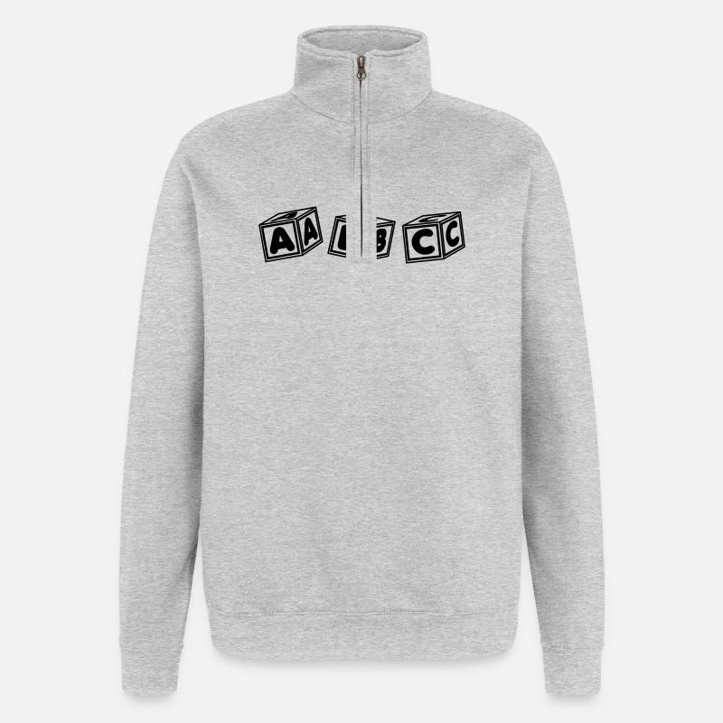 Blocs ABC - Sweat à zip 1/4 - gris chiné