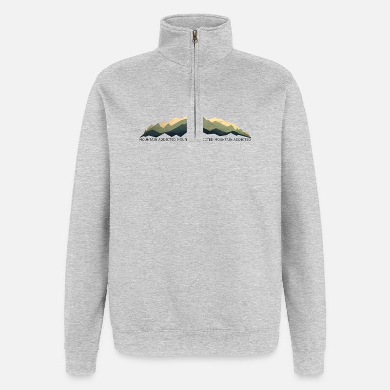 Leidenschaft in den Bergen 1 - Quarter-Zip-Sweatshirt - Grau meliert