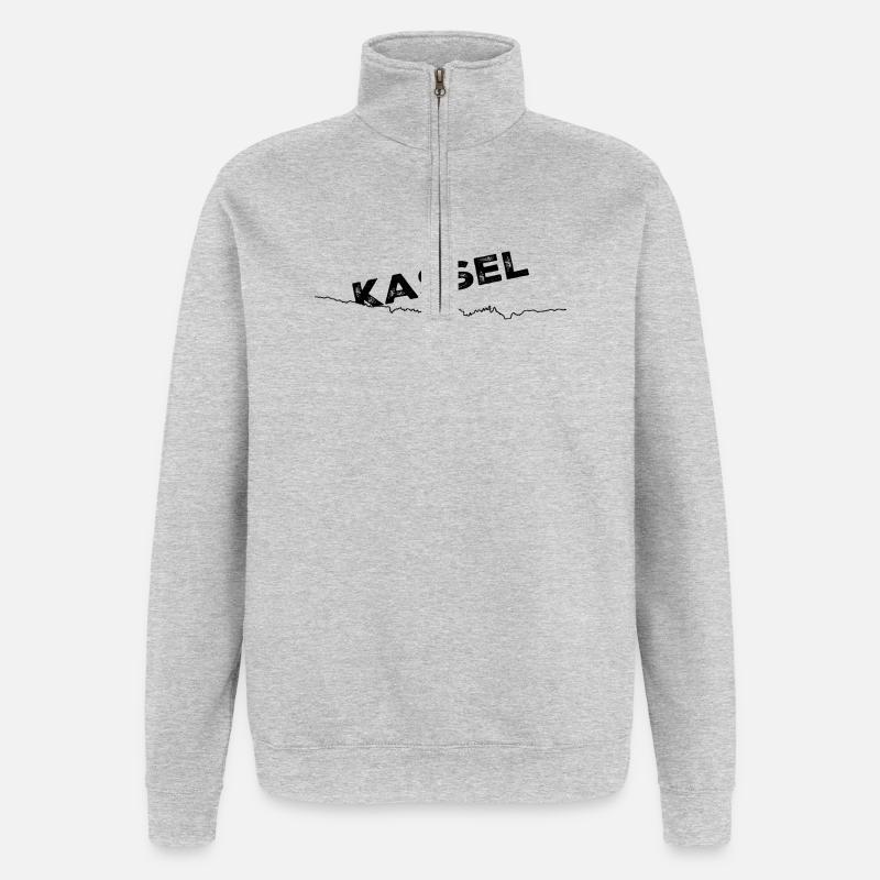 Kassel - Pure Lebensfreude.... - Quarter-Zip-Sweatshirt - Grau meliert