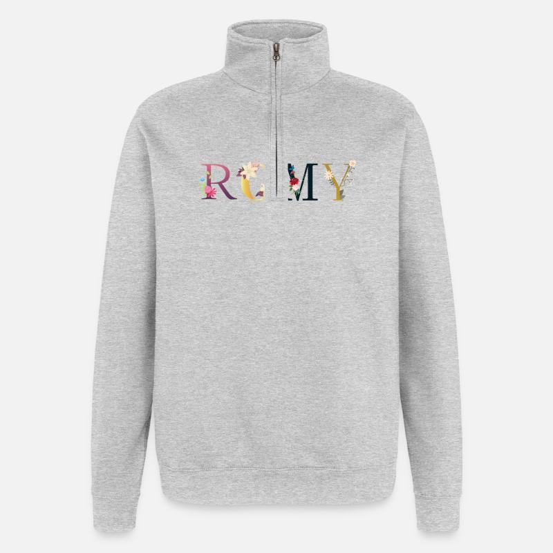 Romy - Sweat à zip 1/4 - gris chiné