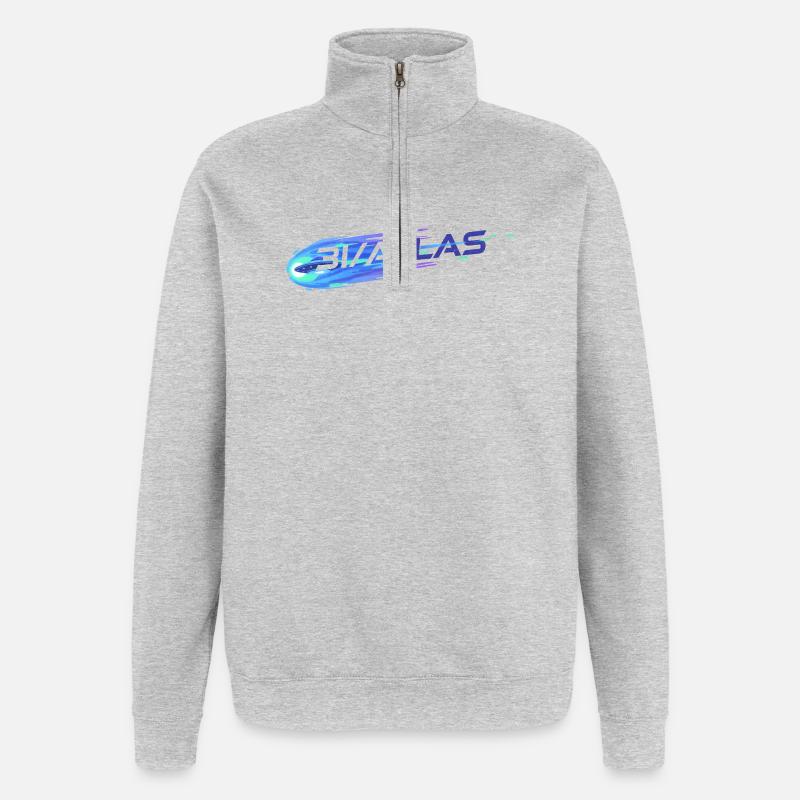 3 I Comète - Sweat à zip 1/4 - gris chiné