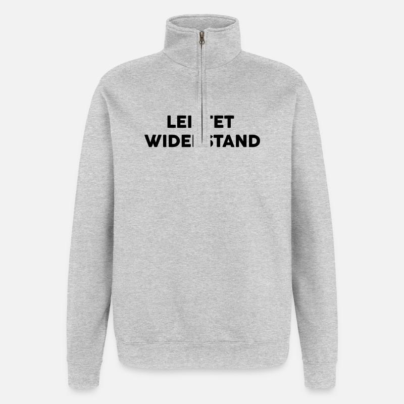 résistance - Sweat à zip 1/4 - gris chiné