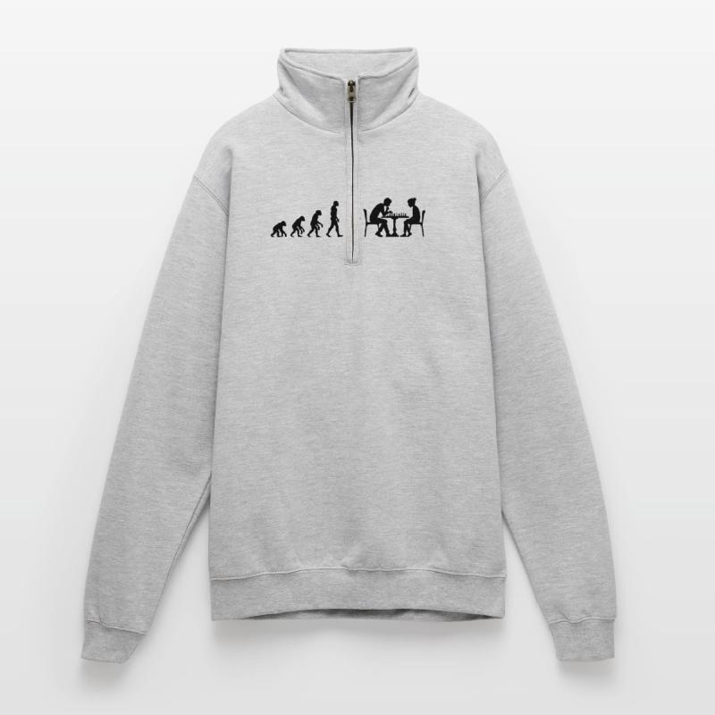 EVOLUTION TO CHESS MASTER – MATE! CHESSLOVER Quarter-Zip Sweatshirt