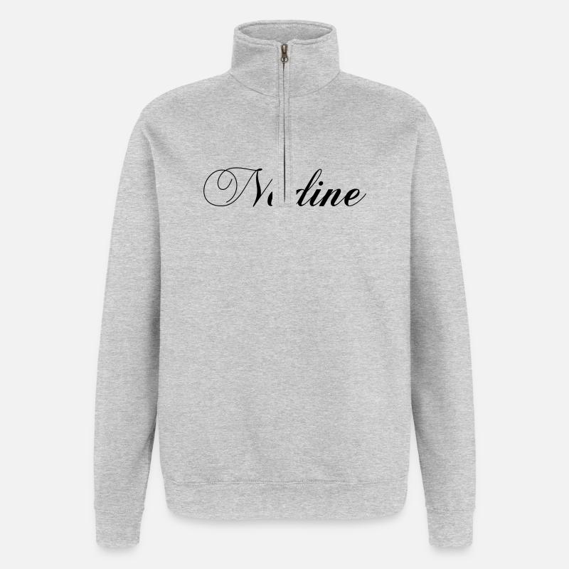 nadine_name - Sweat à zip 1/4 - gris chiné