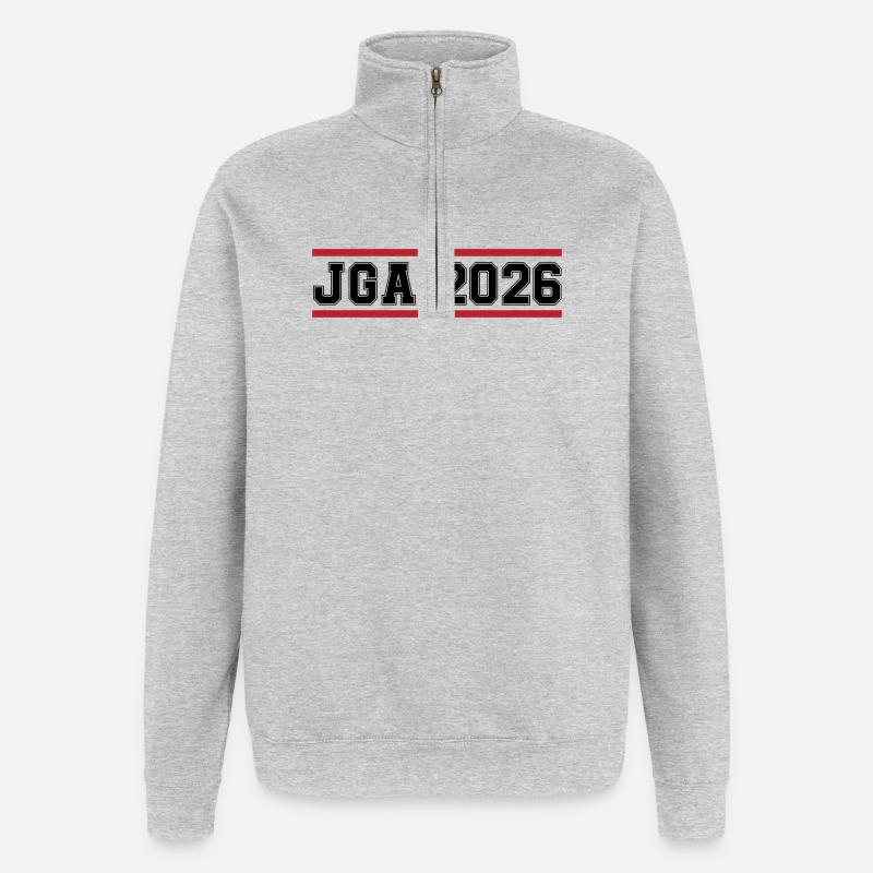 JGA_2026 - Sweat à zip 1/4 - gris chiné