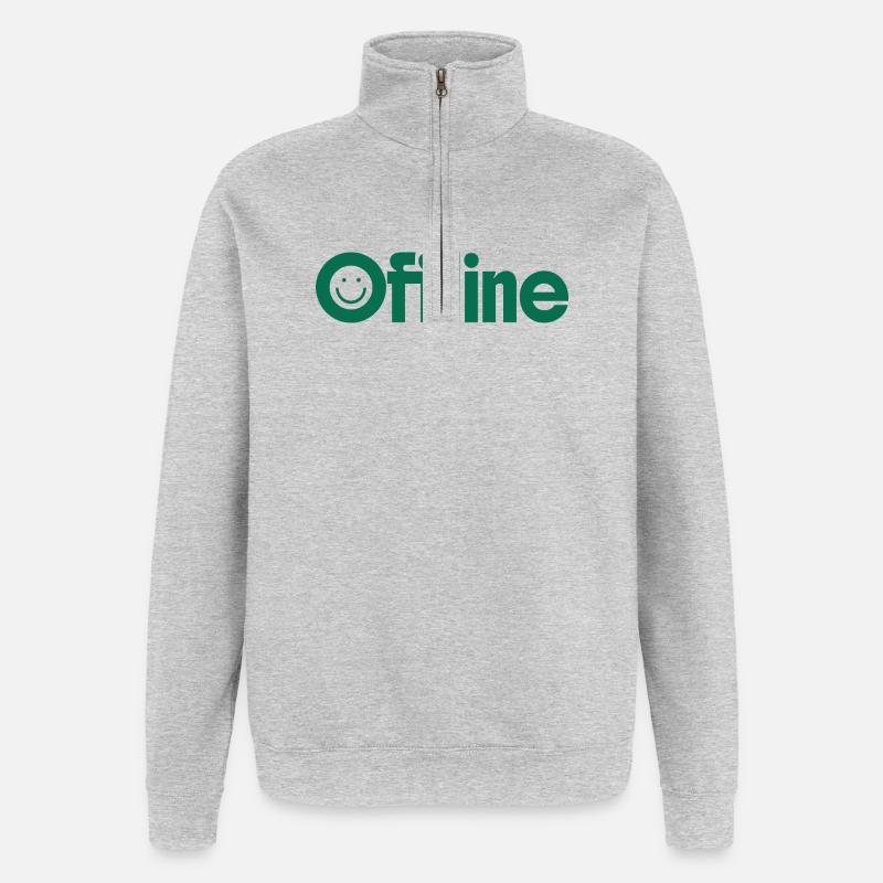 Offline-Modus - Quarter-Zip-Sweatshirt - Grau meliert