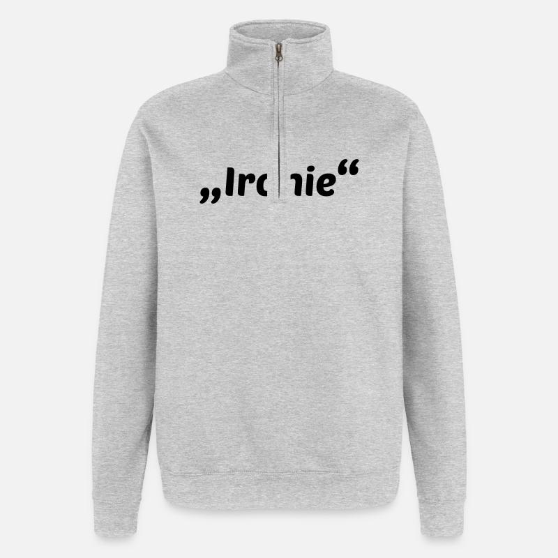Ironie - Quarter-Zip-Sweatshirt - Grau meliert
