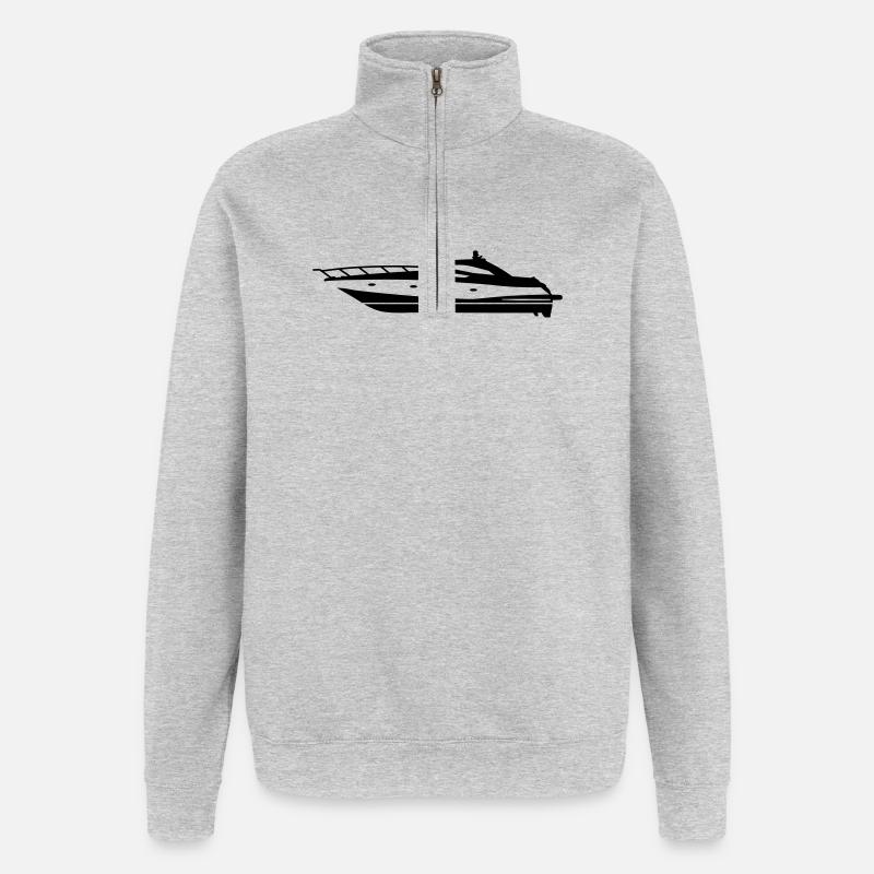 Motoryacht - Quarter-Zip-Sweatshirt - Grau meliert