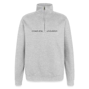 What3Words Amex (crowd.shaped.undulation) - Quarter-Zip Sweatshirt - heather grey - Front - AI Model Female 172 light (172cm) & AI Model Male 178 dark (178cm)