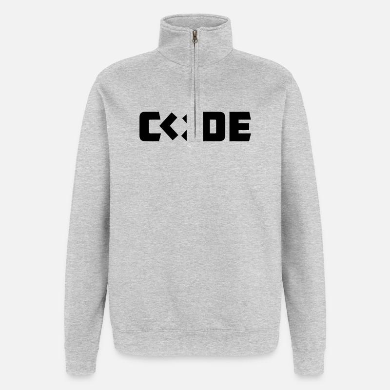 Programmierer-Code - Quarter-Zip-Sweatshirt - Grau meliert