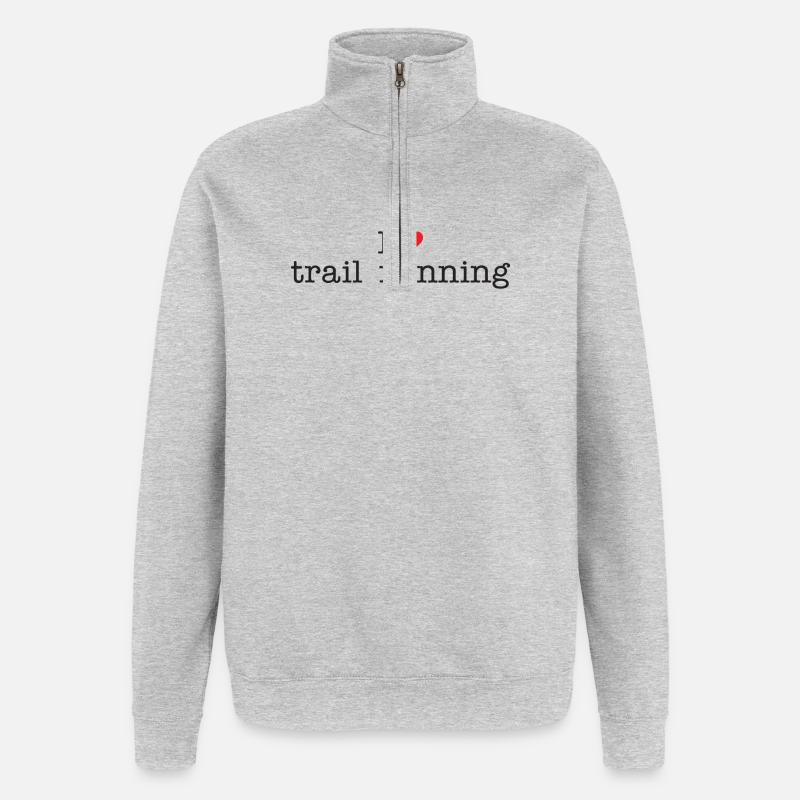 J’adore le trail running - Sweat à zip 1/4 - gris chiné