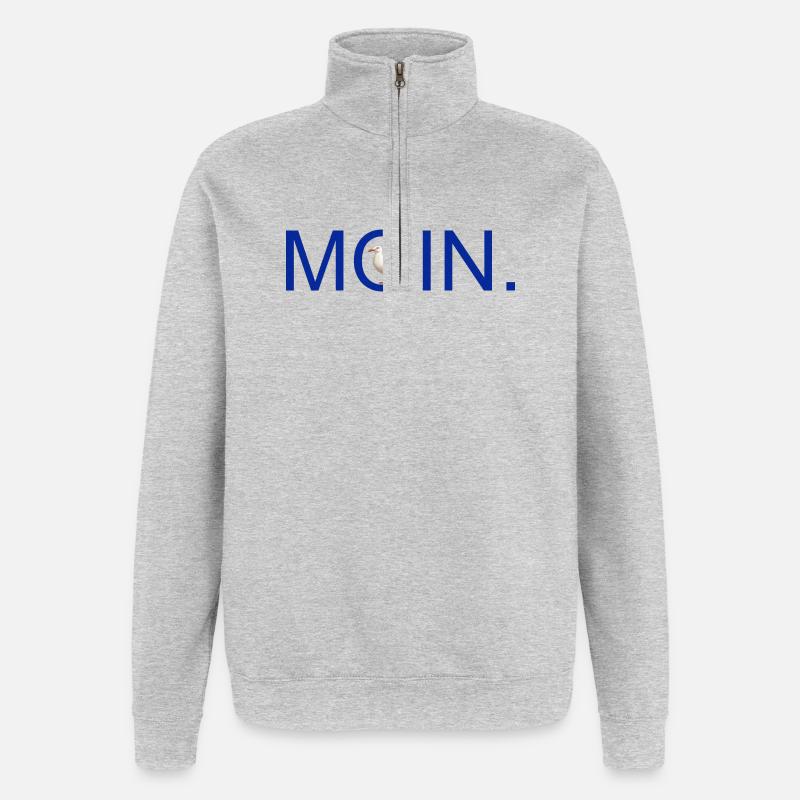 MOIN. mit Möve - Quarter-Zip-Sweatshirt - Grau meliert