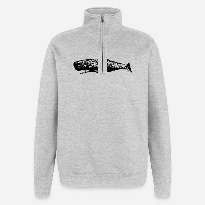 Kaskelot - Sweatshirt med 1/4 lynlås - grå meleret