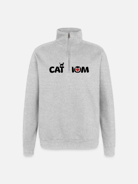 Cats Mom Kitty Cat Cat Pet Cat Love - Quarter-Zip Sweatshirt - heather grey