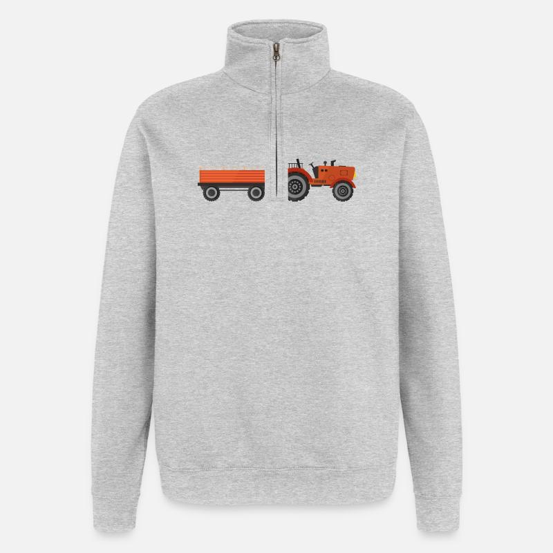 Traktor - Quarter-Zip-Sweatshirt - Grau meliert