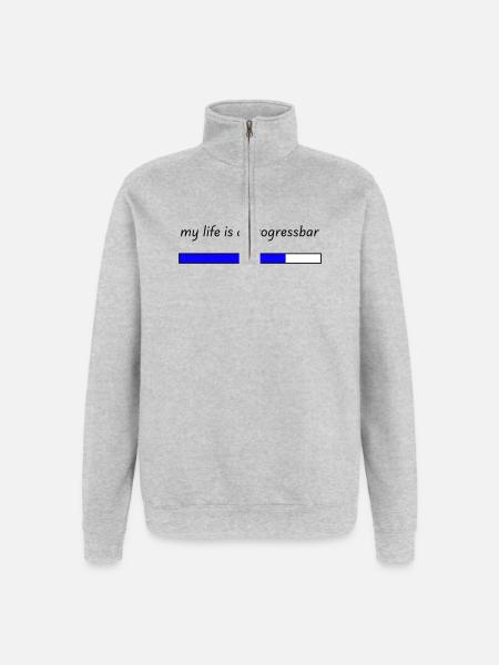 my life is a progressbar - Quarter-Zip Sweatshirt - heather grey