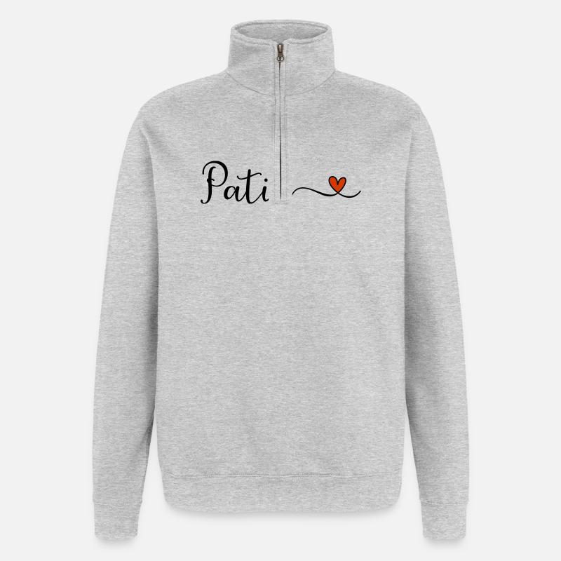 Marraine - Sweat à zip 1/4 - gris chiné
