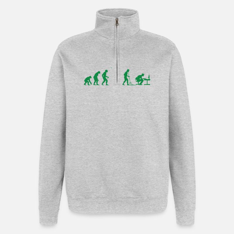 Programmierer Evolution Informatiker Entwickler - Quarter-Zip-Sweatshirt - Grau meliert