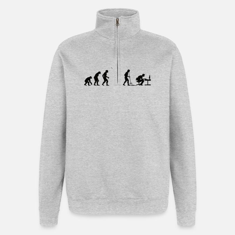 Programmer Evolution Computer Scientist Developer - Quarter-Zip Sweatshirt - heather grey