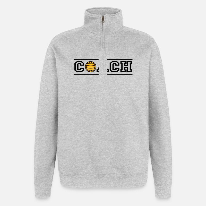 Coach - Sweat à zip 1/4 - gris chiné