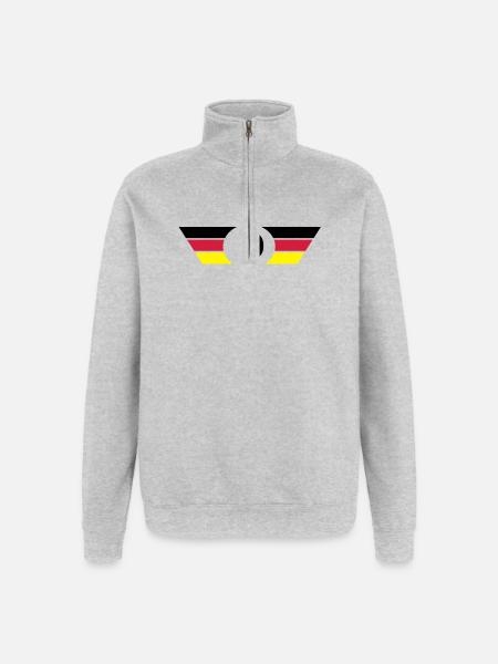Germany flag / symbol top - Quarter-Zip Sweatshirt - heather grey