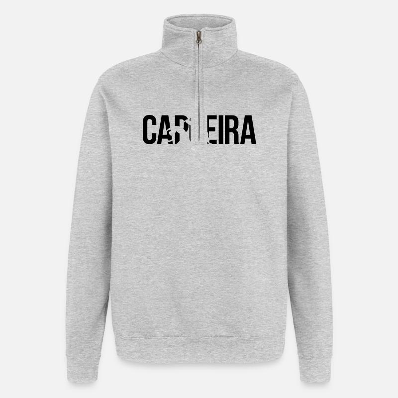 capoeira - Sweat à zip 1/4 - gris chiné