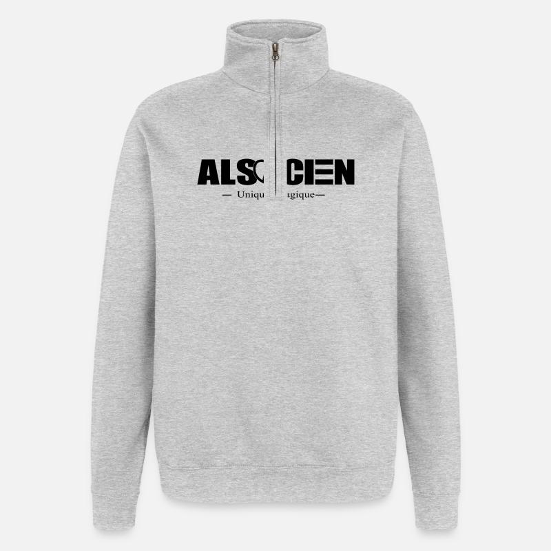 Ich bin Elsässer - Quarter-Zip-Sweatshirt - Grau meliert