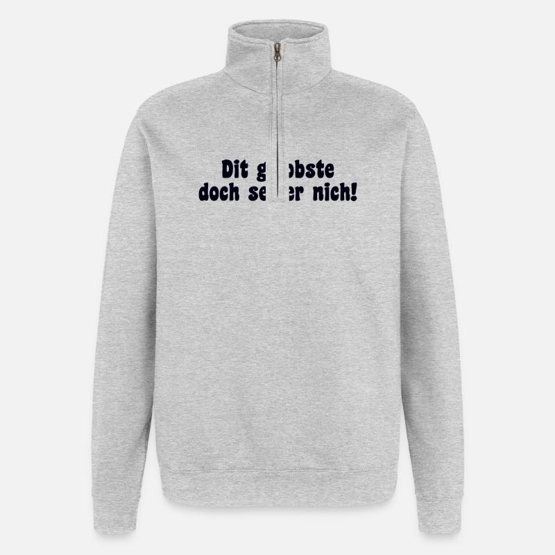 Berlin Spruch Dialekt Retro - Quarter-Zip-Sweatshirt - Grau meliert