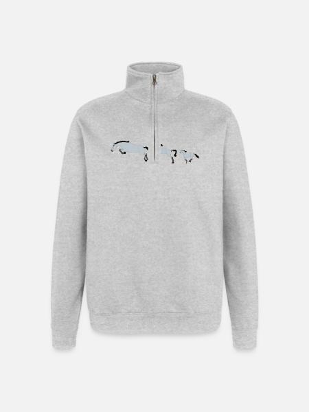 Chevaux en Mouvement Effervescent - Sweat à zip 1/4 - gris chiné