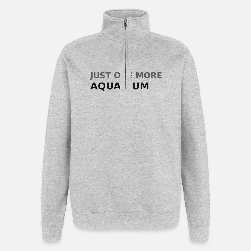 Nur noch ein Aquarium - Quarter-Zip-Sweatshirt - Grau meliert