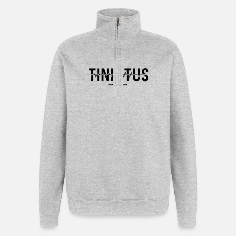 Acouphène - Sweat à zip 1/4 - gris chiné