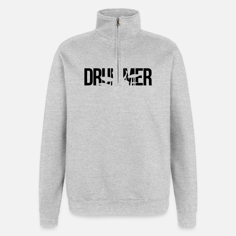 batteur - Sweat à zip 1/4 - gris chiné