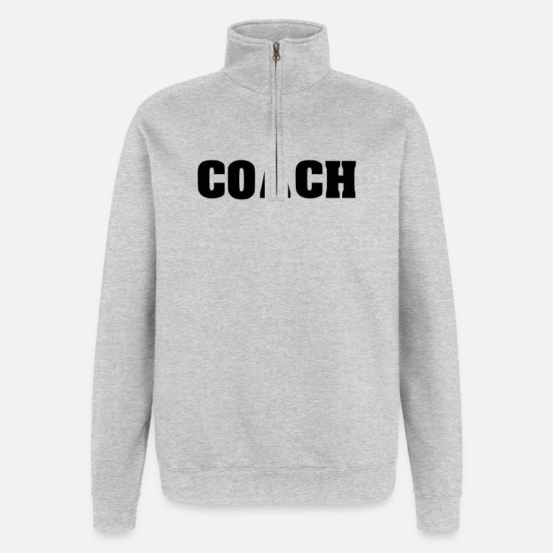 coach coaching - Quarter-Zip-Sweatshirt - Grau meliert