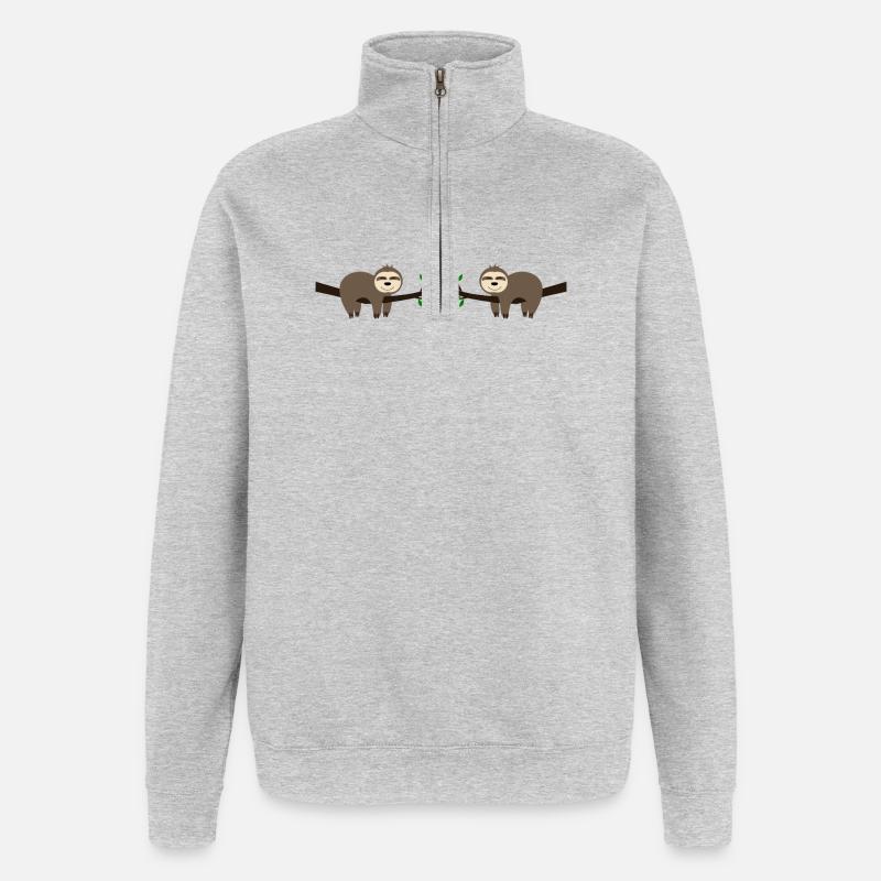 Saint-Valentin, Saint-Valentin, Saint-Valentin - Sweat à zip 1/4 - gris chiné
