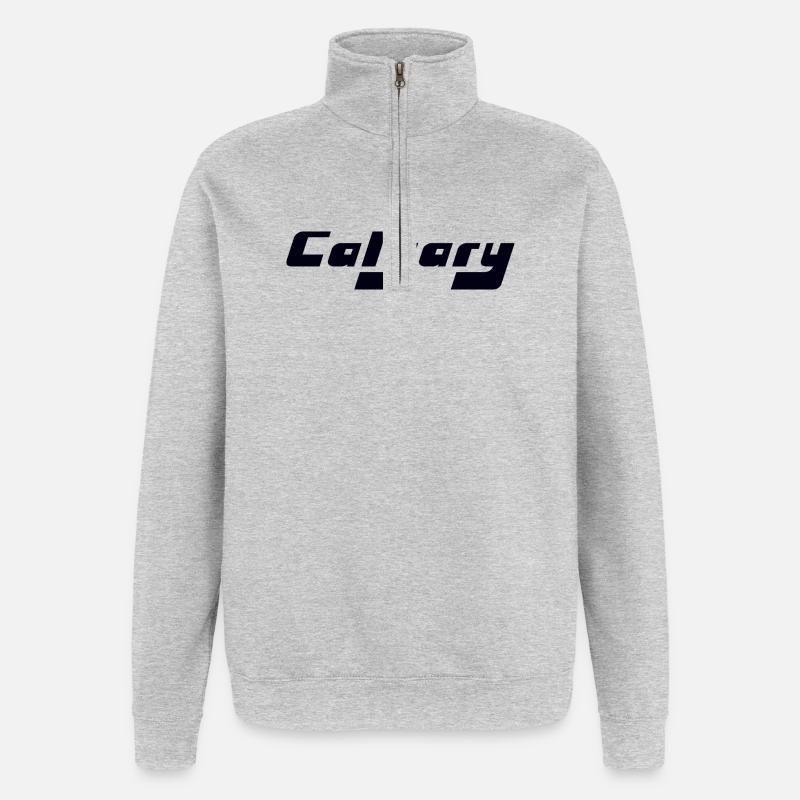 Calgary Canada - Sweat à zip 1/4 - gris chiné