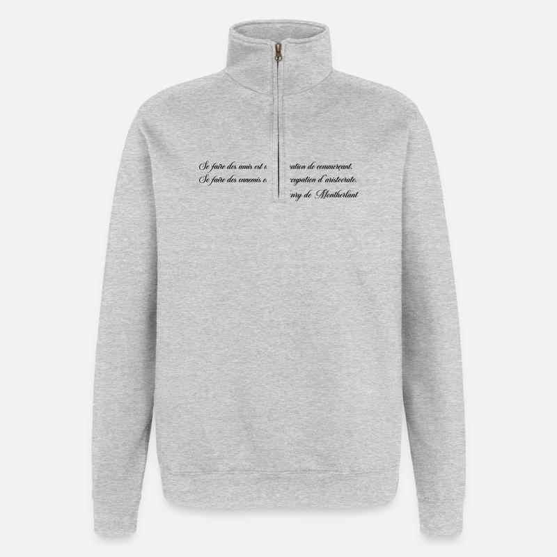 Sich Feinde machen - Montherlant - Quarter-Zip-Sweatshirt - Grau meliert