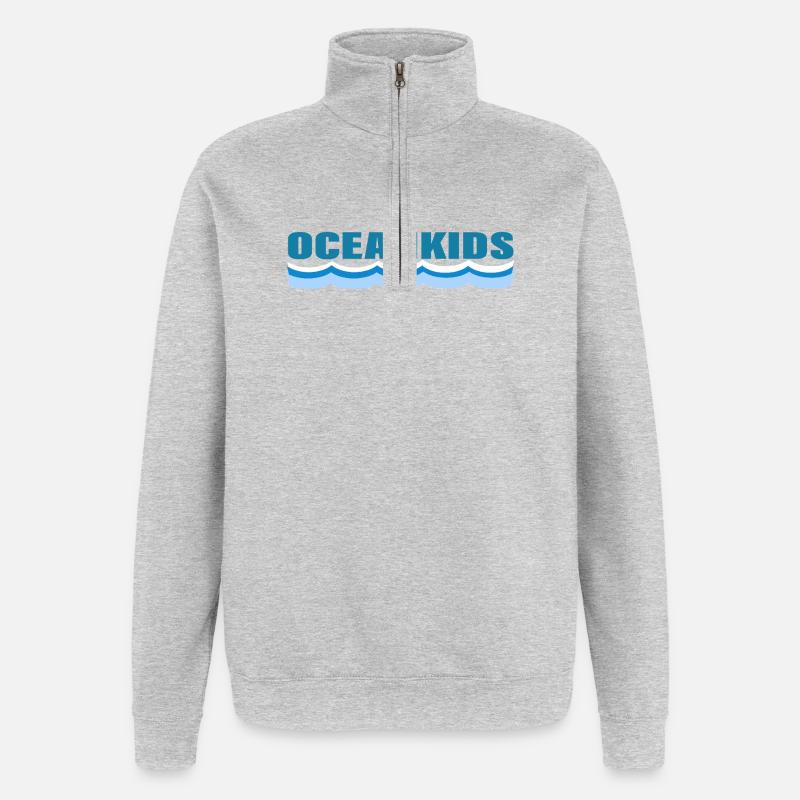 OceanKids - Sweat à zip 1/4 - gris chiné