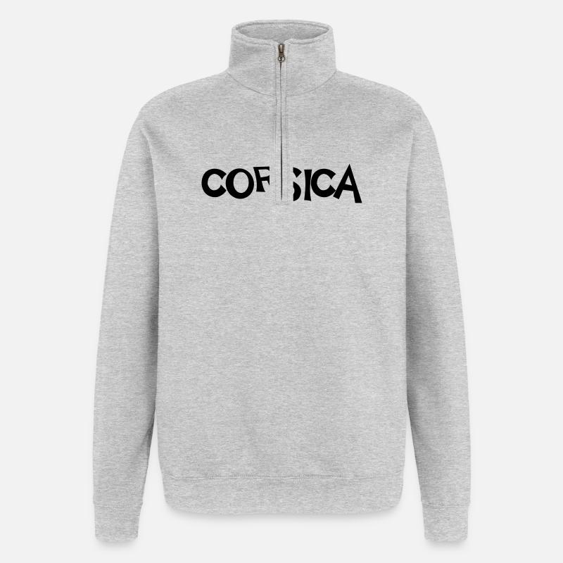Korsika (V) - Quarter-Zip-Sweatshirt - Grau meliert