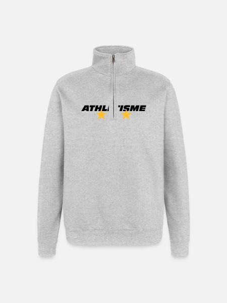 Athlétisme - Sweat à zip 1/4 - gris chiné
