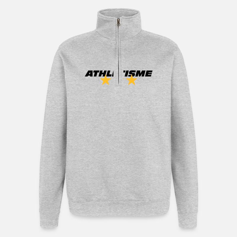 Track and Field - Quarter-Zip-Sweatshirt - Grau meliert