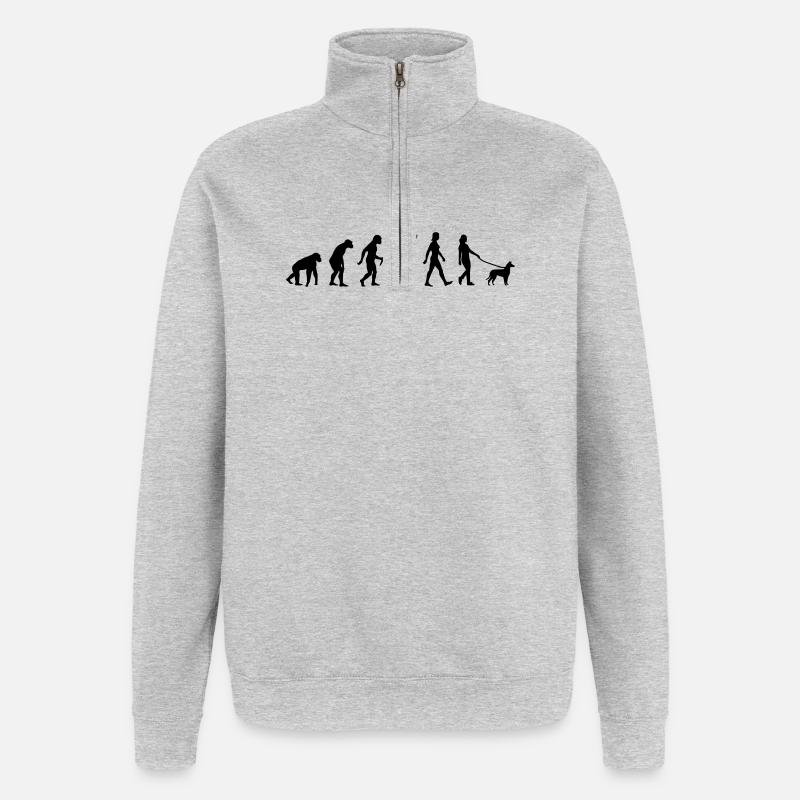 Evolution Kurzhaarcollie Frau - Quarter-Zip-Sweatshirt - Grau meliert