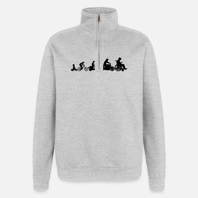 Evolution 2 roues - Sweat à zip 1/4 - gris chiné