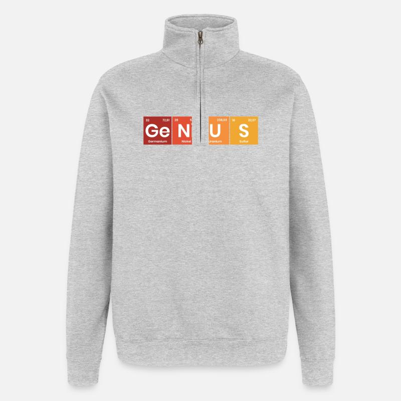 Periodic Table Genius - Quarter-Zip Sweatshirt - heather grey