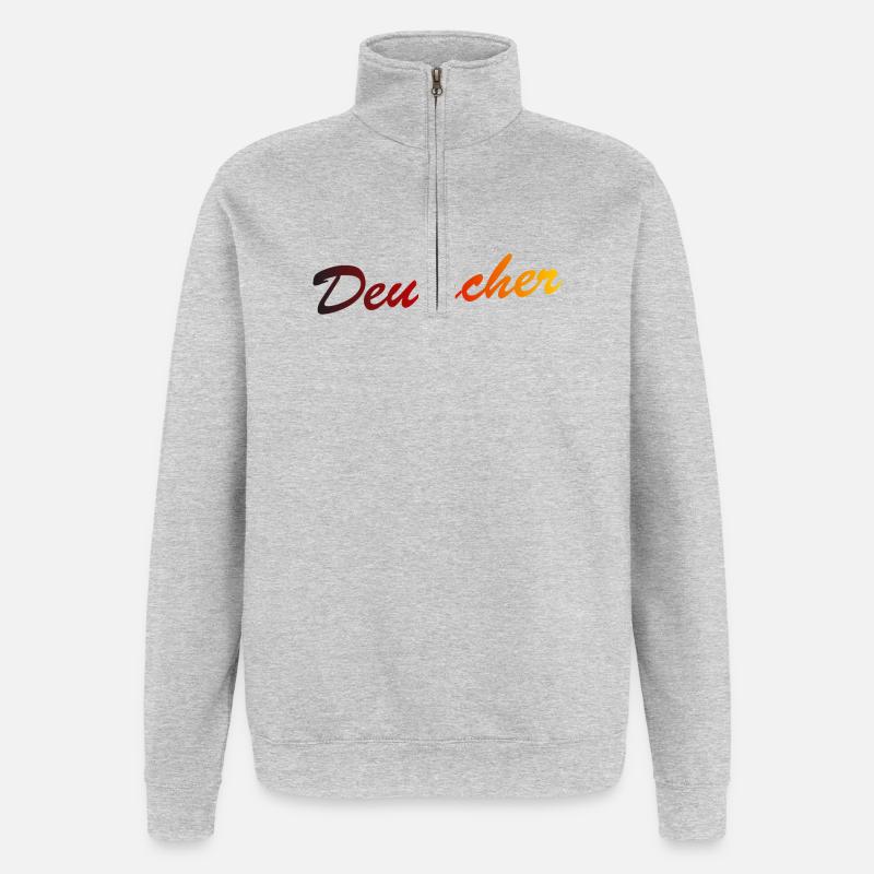 Deutscher - Quarter-Zip-Sweatshirt - Grau meliert